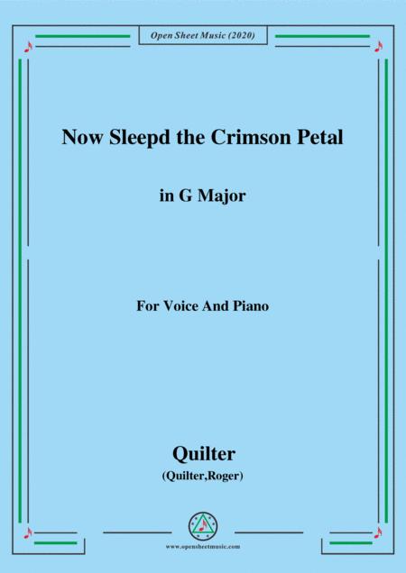Free Sheet Music Quilter Now Sleepd The Crimson Petal In G Major For Voice And Piano