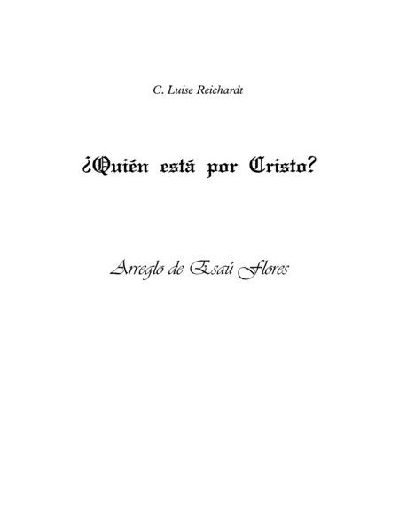 Quin Est Por Cristo Whos On The Lords Side Sheet Music