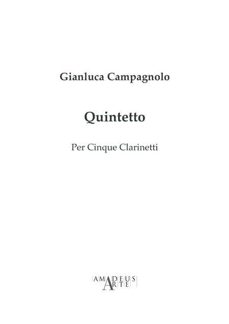 Free Sheet Music Quinetto Per Clarinetti