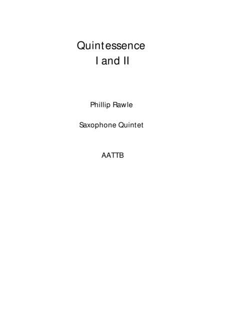 Quintessence I And Ii Sheet Music