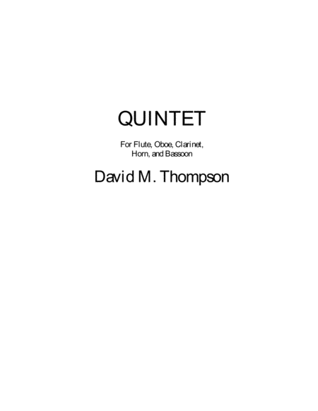 Free Sheet Music Quintet For Winds