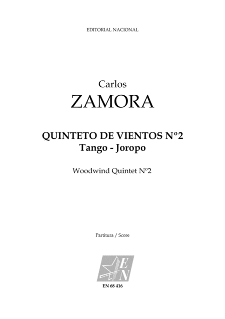 Quinteto De Vientos N 2 Tango Joropo Woodwind Quintet N 2 Sheet Music