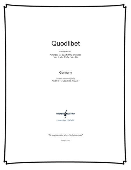 Quodlibet Sheet Music