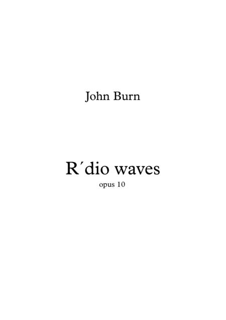 R Dio Waves Opus 10 Sheet Music