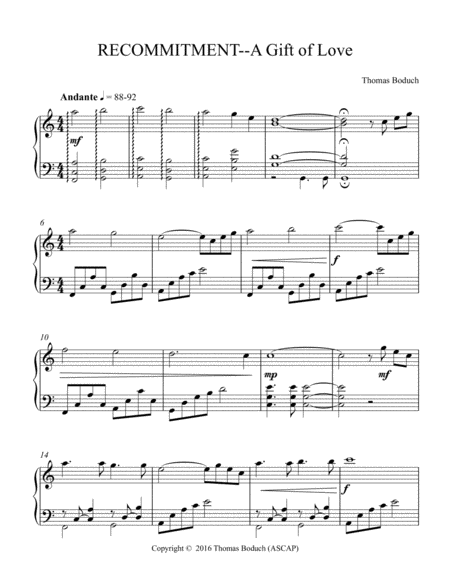 R E Commitment A Gift Of Love Sheet Music