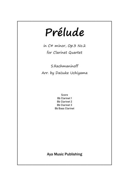 Free Sheet Music Rachmaninoff Prelude In C Minor For Clarinet Quartet