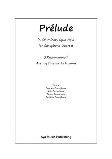 Free Sheet Music Rachmaninoff Prelude In C Minor For Saxophone Quartet