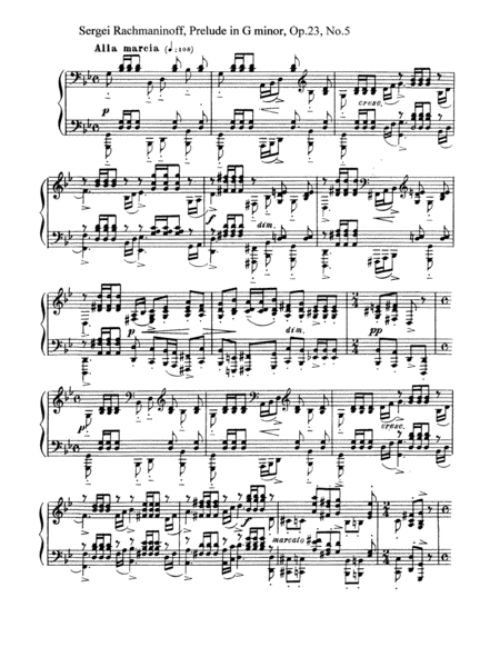 Rachmaninoff Prelude In G Minor Op 23 No 5 Sheet Music