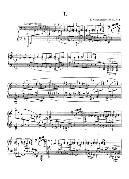 Free Sheet Music Rachmaninoff Prelude Op 32 No 1 In C Major Original Complete Version