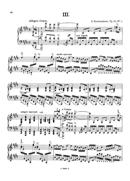 Free Sheet Music Rachmaninoff Prelude Op 32 No 3 In E Major Original Complete Version