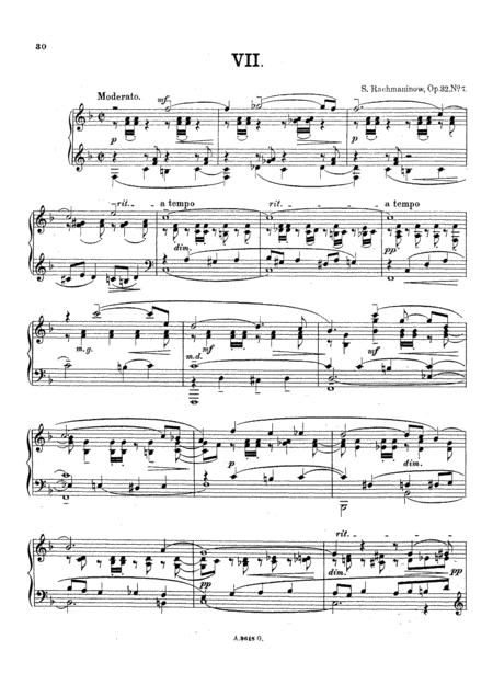 Free Sheet Music Rachmaninoff Prelude Op 32 No 7 In F Major Original Complete Version