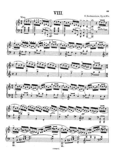 Free Sheet Music Rachmaninoff Prelude Op 32 No 8 In A Minor Original Complete Version