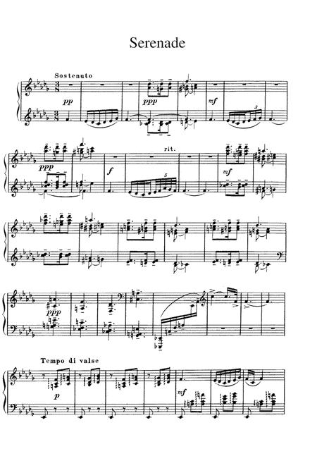 Rachmaninoff Serenade Op 3 No 5 Complete Version Sheet Music