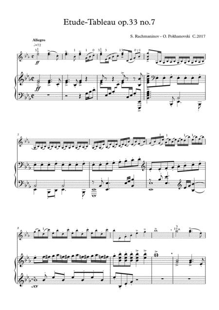 Free Sheet Music Rachmaninov Etude Tableau In E Flat Op 33 7