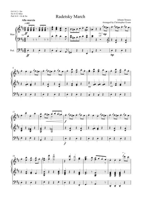 Free Sheet Music Radedzky March Arranged For Organ Solo