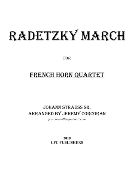 Radetzky March For French Horn Quartet Sheet Music