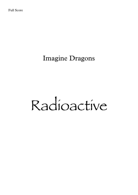 Radioactive By Imagine Dragons Brass Quintet Sheet Music