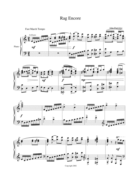 Free Sheet Music Rag Encore