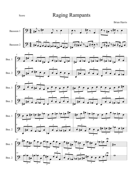 Free Sheet Music Raging Rampants