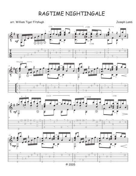 Ragtime Nightingale Tab Sheet Music