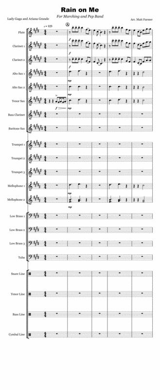 Rain On Me For Marching Band Sheet Music