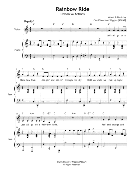 Free Sheet Music Rainbow Ride