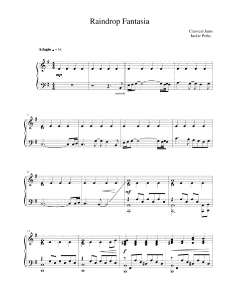 Free Sheet Music Raindrop Fantasia