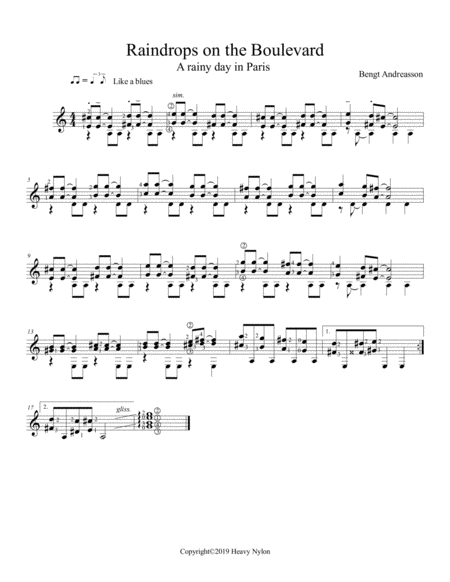 Raindrops On The Boulevard Sheet Music