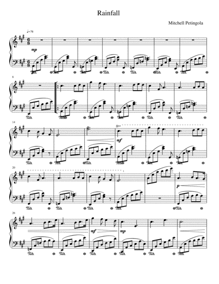 Free Sheet Music Rainfall Original Piano Solo