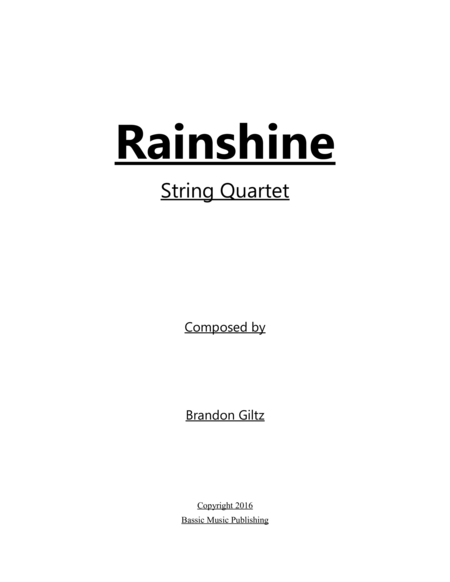 Free Sheet Music Rainshine For String Quartet