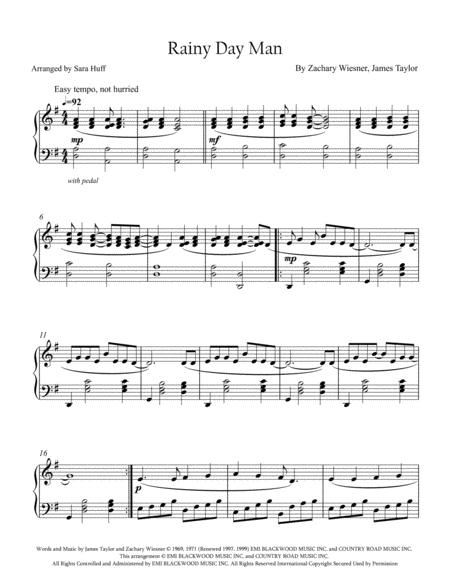 Rainy Day Man Piano Solo Sheet Music