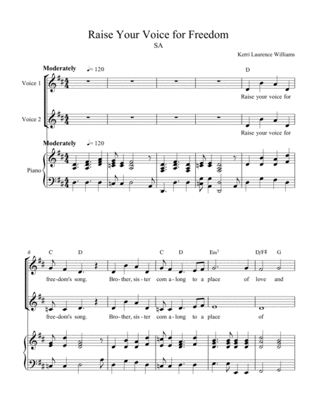 Raise Your Voice For Freedom Sheet Music