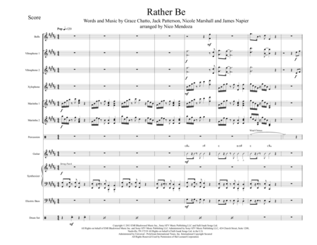 Rather Be Arranged For Percussion Ensemble Sheet Music