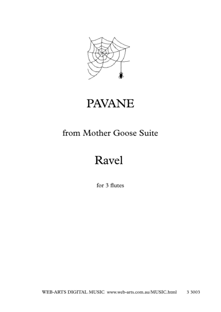 Ravel Pavane From Mother Goose Suite For 3 Flutes Sheet Music