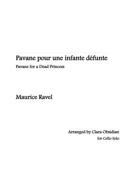 Ravel Pavane Pour Une Infante Dfunte For Cello Solo Sheet Music