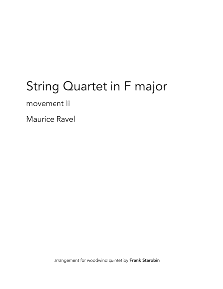 Free Sheet Music Ravels String Quartet For Woodwind Quintet