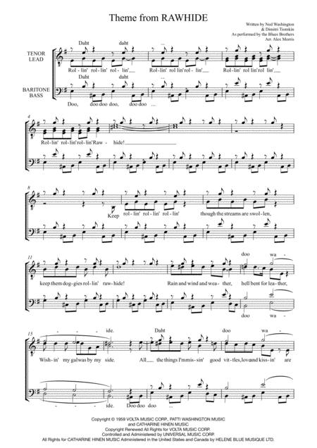 Free Sheet Music Rawhide