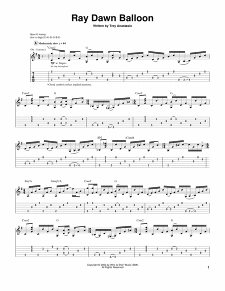 Ray Dawn Balloon Sheet Music