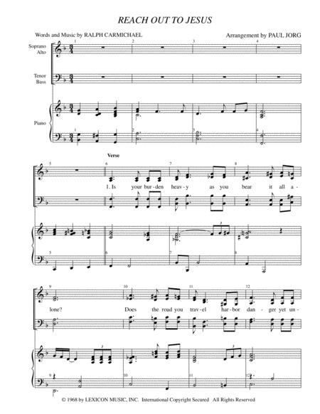 Reach Out To Jesus Mixed Quartet Satb Sheet Music