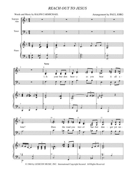 Reach Out To Jesus Mixed Trio Sat Sheet Music