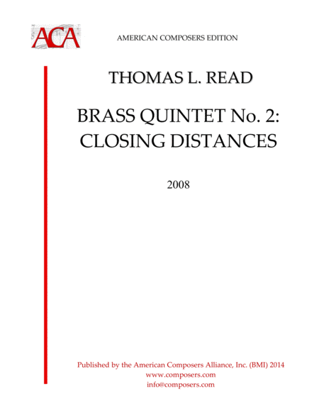 Read Brass Quintet No 2 Closing Distances Sheet Music