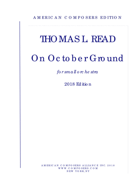 Read On October Ground Sheet Music