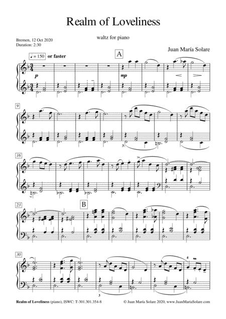 Realm Of Loveliness Piano Solo Sheet Music