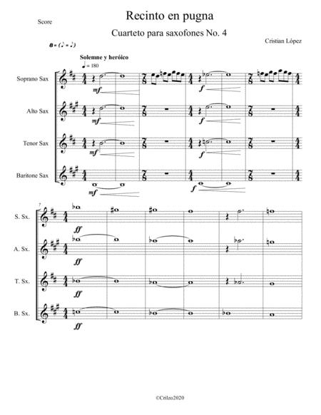 Recinto En Pugna For Sax Quartet Sheet Music