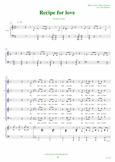 Free Sheet Music Recipe For Love Saatb Tenor Solo A Cappella