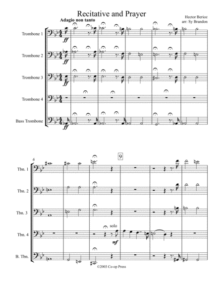 Free Sheet Music Recitative And Prayer