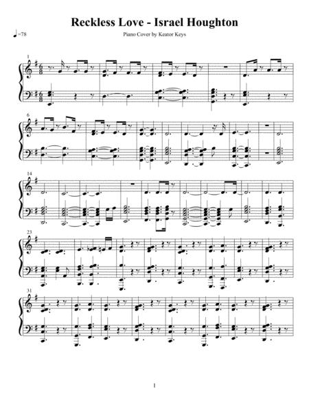 Free Sheet Music Reckless Love Israel Houghton