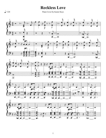 Reckless Love Piano Sheet Music