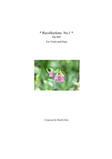 Recollection No 1 For Violin And Piano Sheet Music