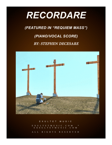 Recordare From Requiem Mass Piano Vocal Score Sheet Music